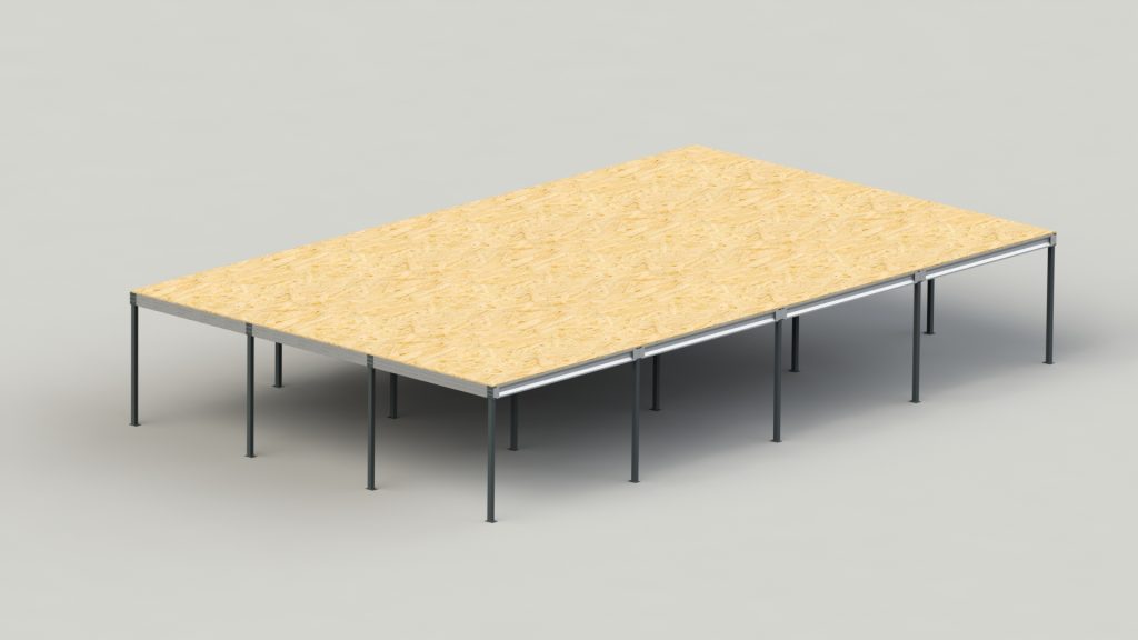 Lagerbühne Levelmaker® Light | Traglast: 250 kg/m² | Raster: 4 x 5 m